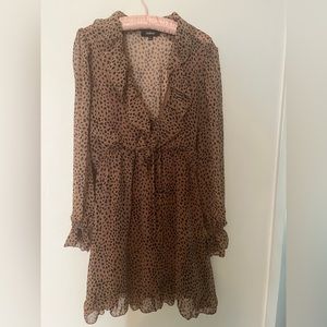 Aakaa long sleeve animal print dress large